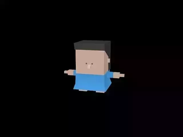 boxtoon man in shirt Free 3D model