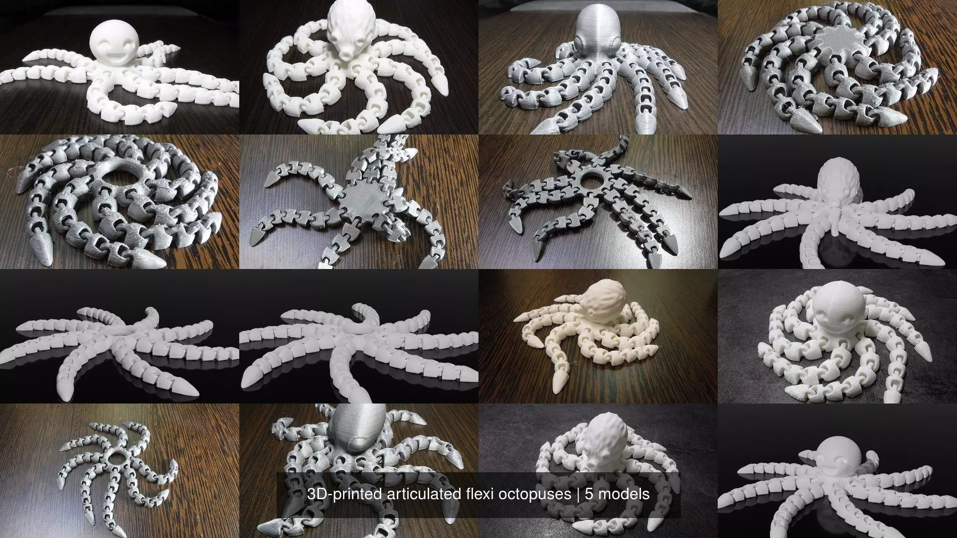 3D-printed articulated flexi octopuses 3D Model Collection_6