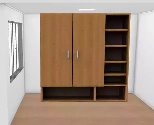 2m x 2m Wooden Wardrobe 