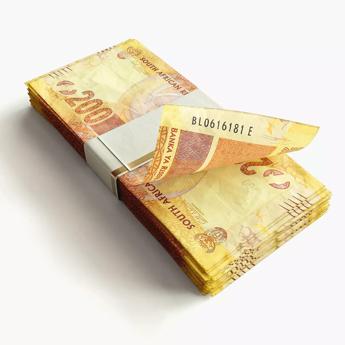 Cash Bundle South Africa Rand 3D model_0