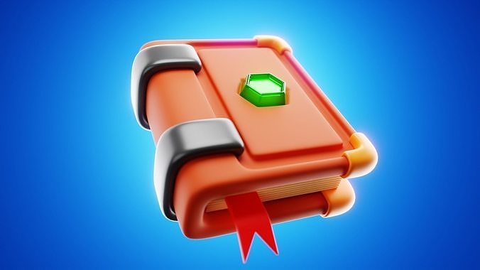 Magic Gem Spellbook - Stylized Fantasy Prop Low-poly 3D model