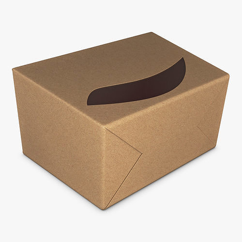 Package Cardboard Trapezoid Box With Window M 1 3D model 6