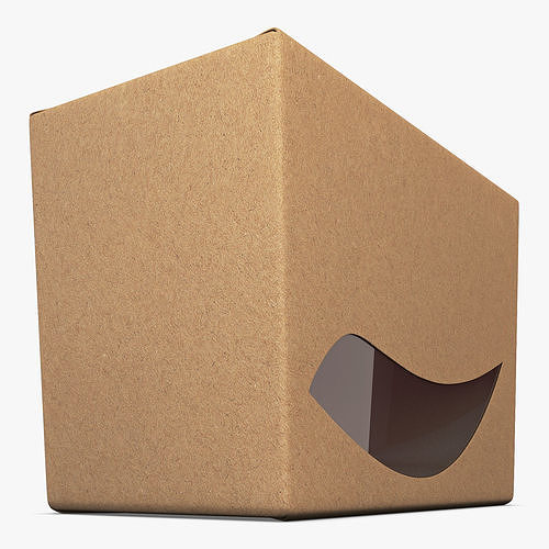 Package Cardboard Trapezoid Box With Window M 1 3D model 3