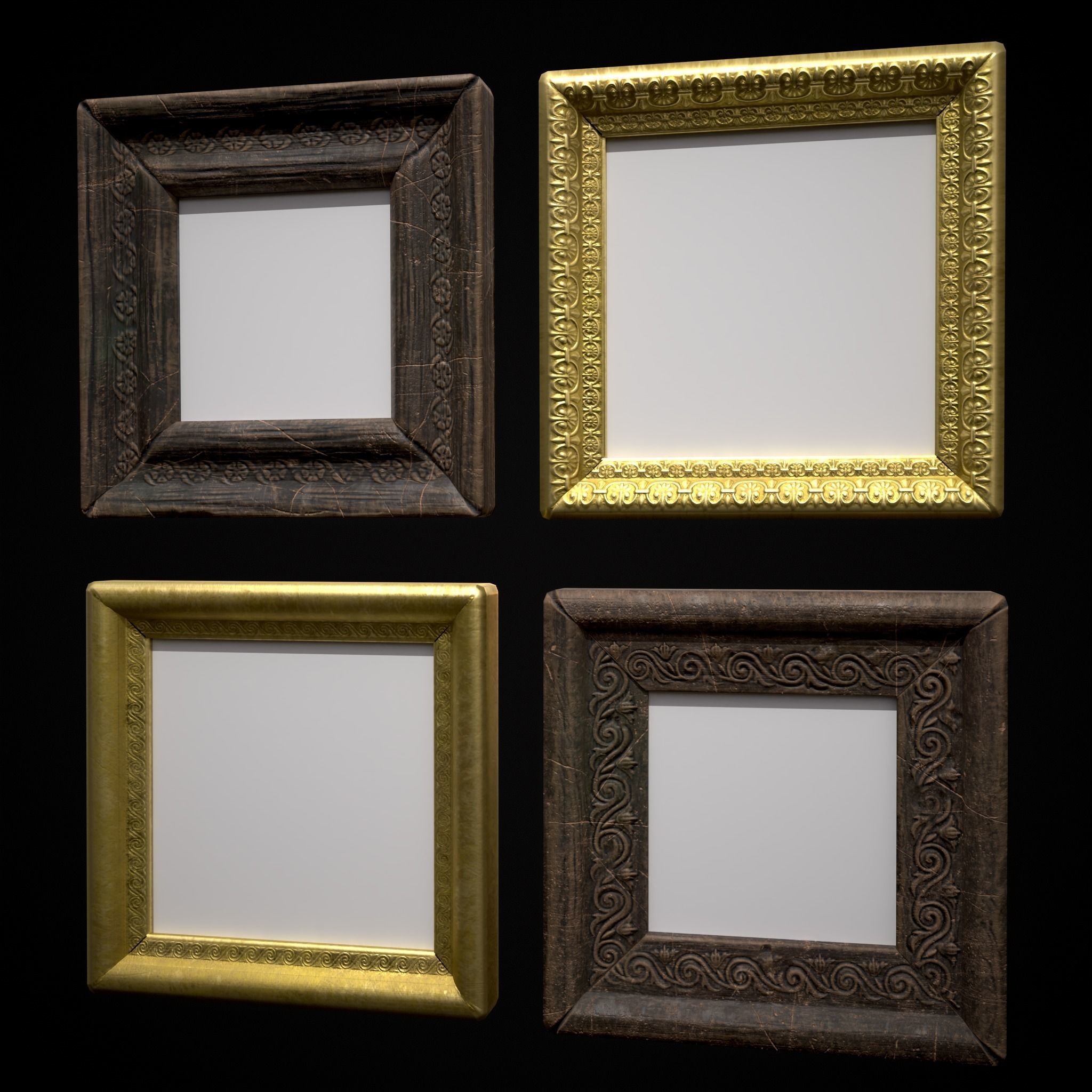 Decorative Painting Frames Low-poly 3D model_23