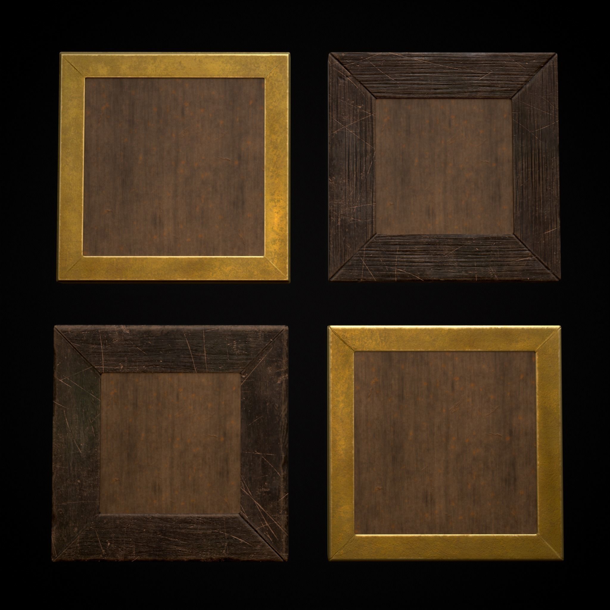 Decorative Painting Frames Low-poly 3D model_9