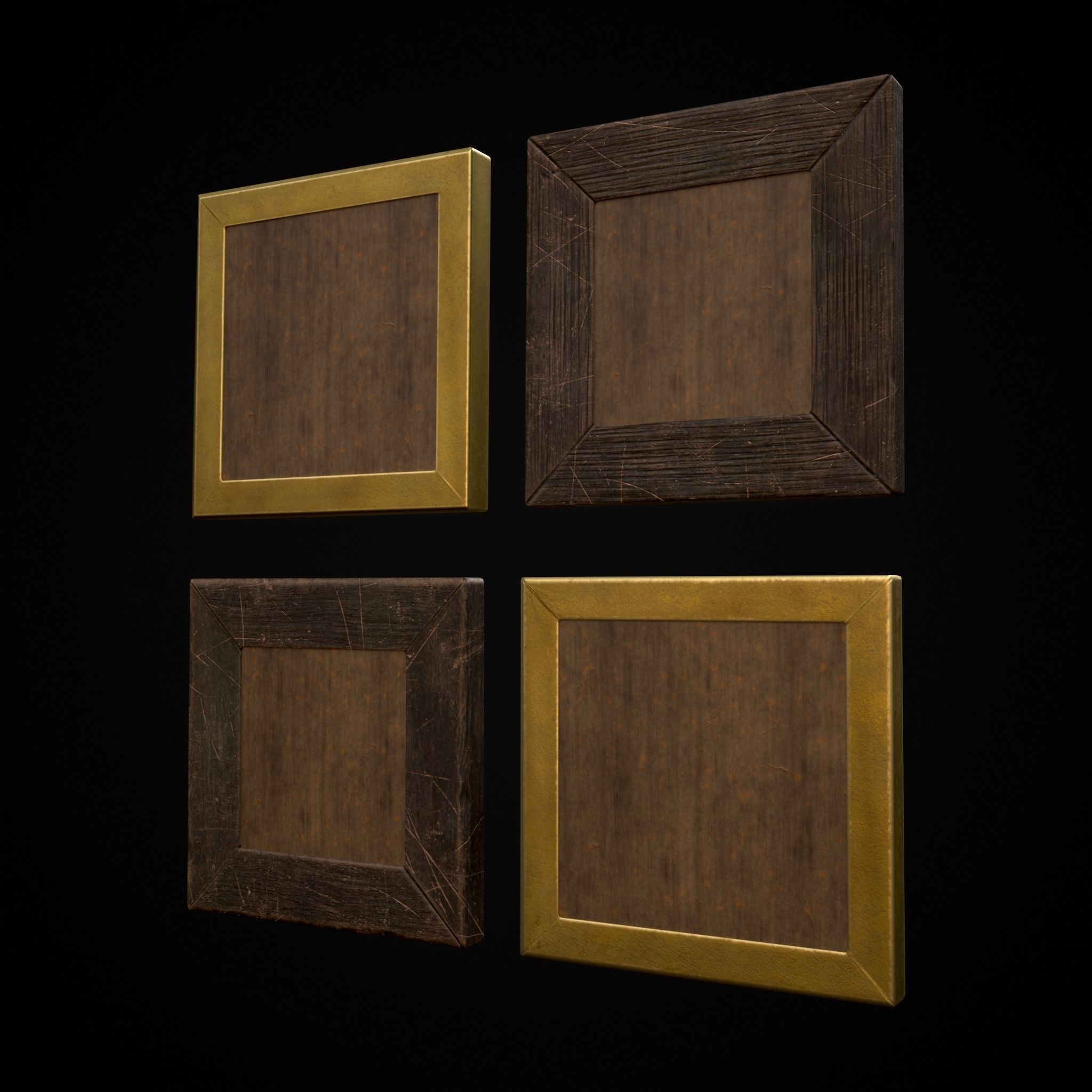 Decorative Painting Frames Low-poly 3D model_7
