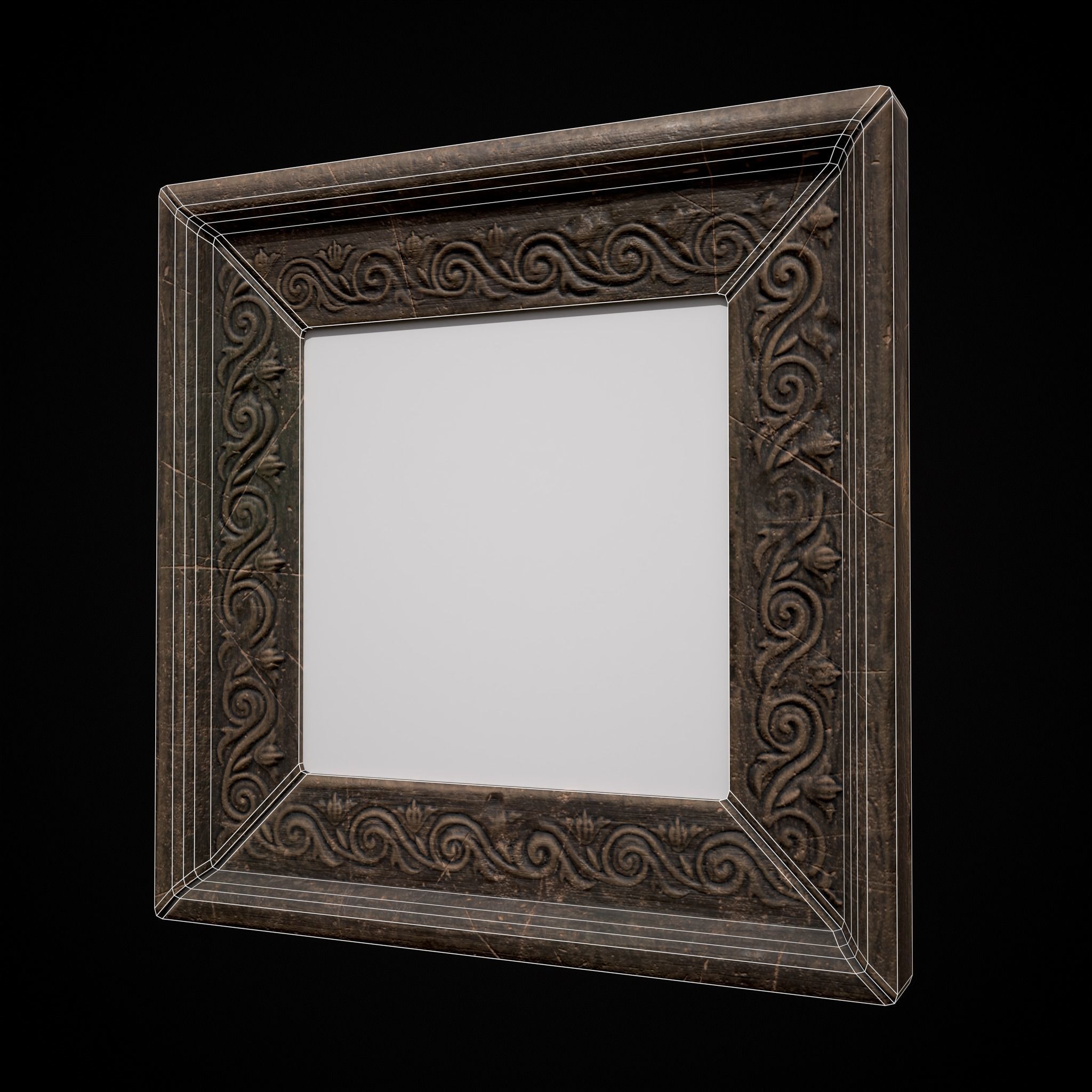 Decorative Painting Frames Low-poly 3D model_16