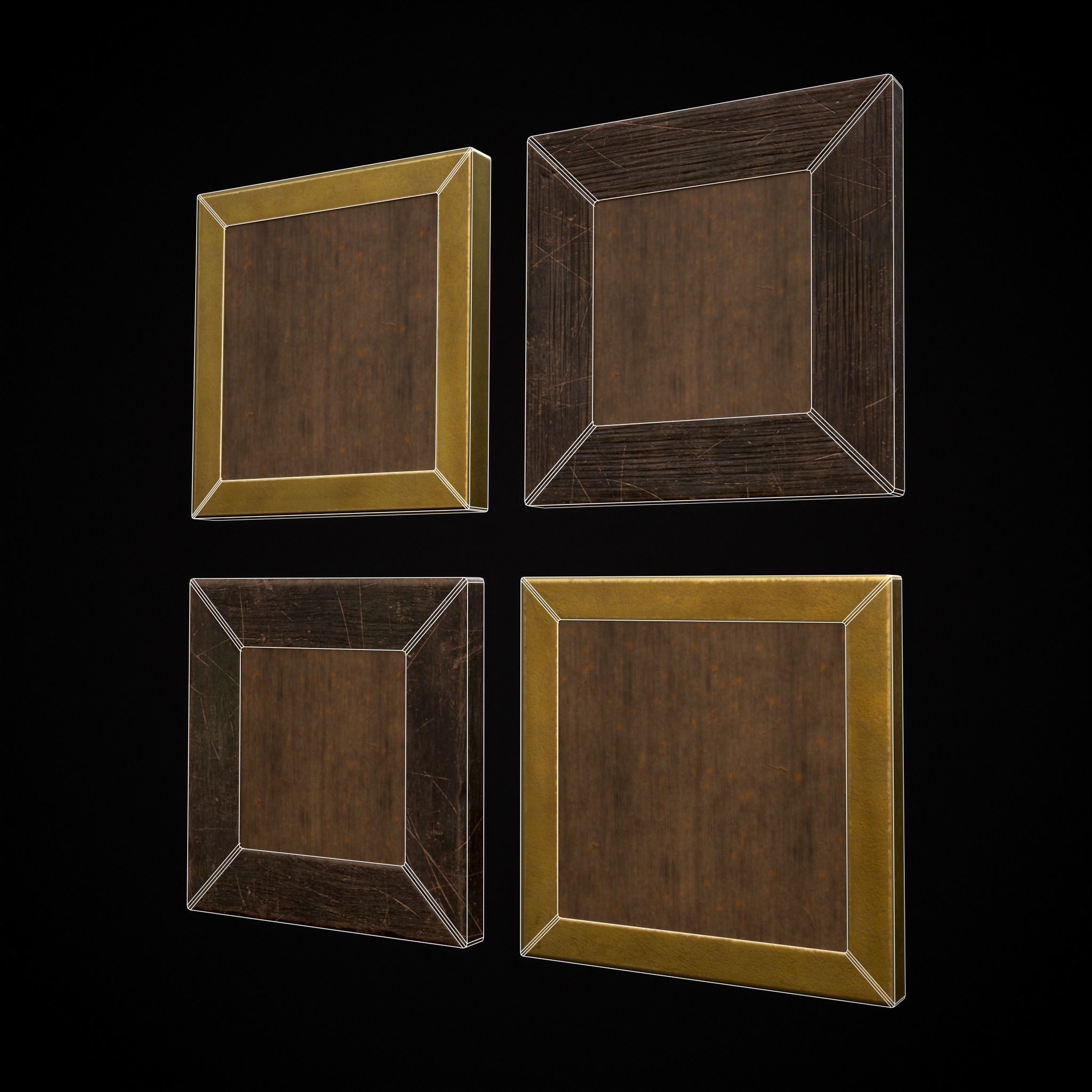 Decorative Painting Frames Low-poly 3D model_8