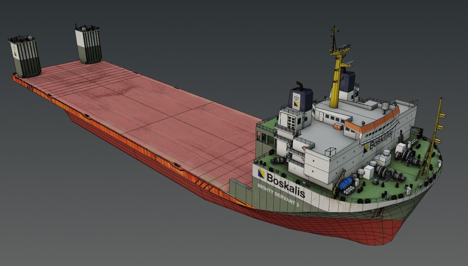 Mighty Servant Heavy Lift vessel 3d low-poly Low-poly 3D model_10