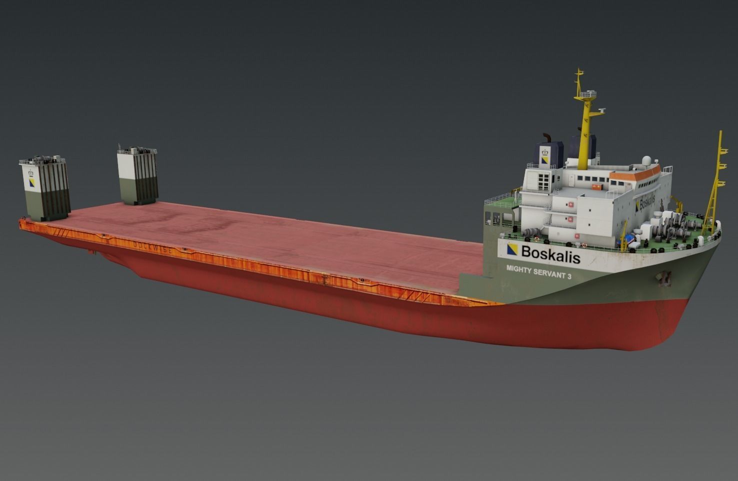 Mighty Servant Heavy Lift vessel 3d low-poly Low-poly 3D model_2