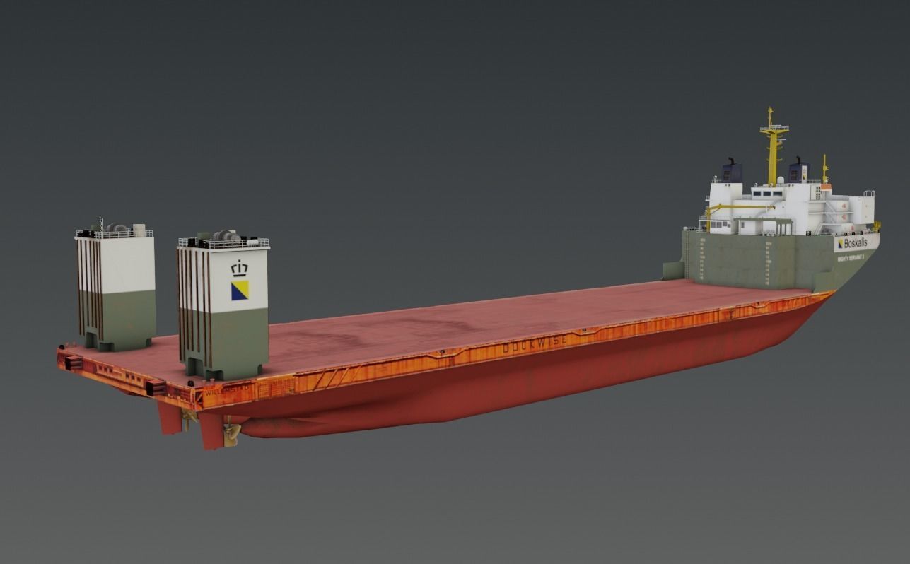 Mighty Servant Heavy Lift vessel 3d low-poly Low-poly 3D model_3
