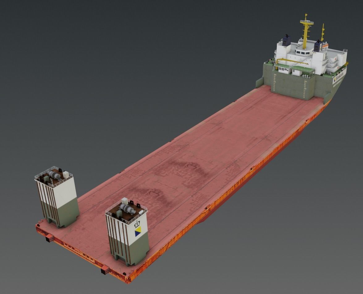 Mighty Servant Heavy Lift vessel 3d low-poly Low-poly 3D model_4