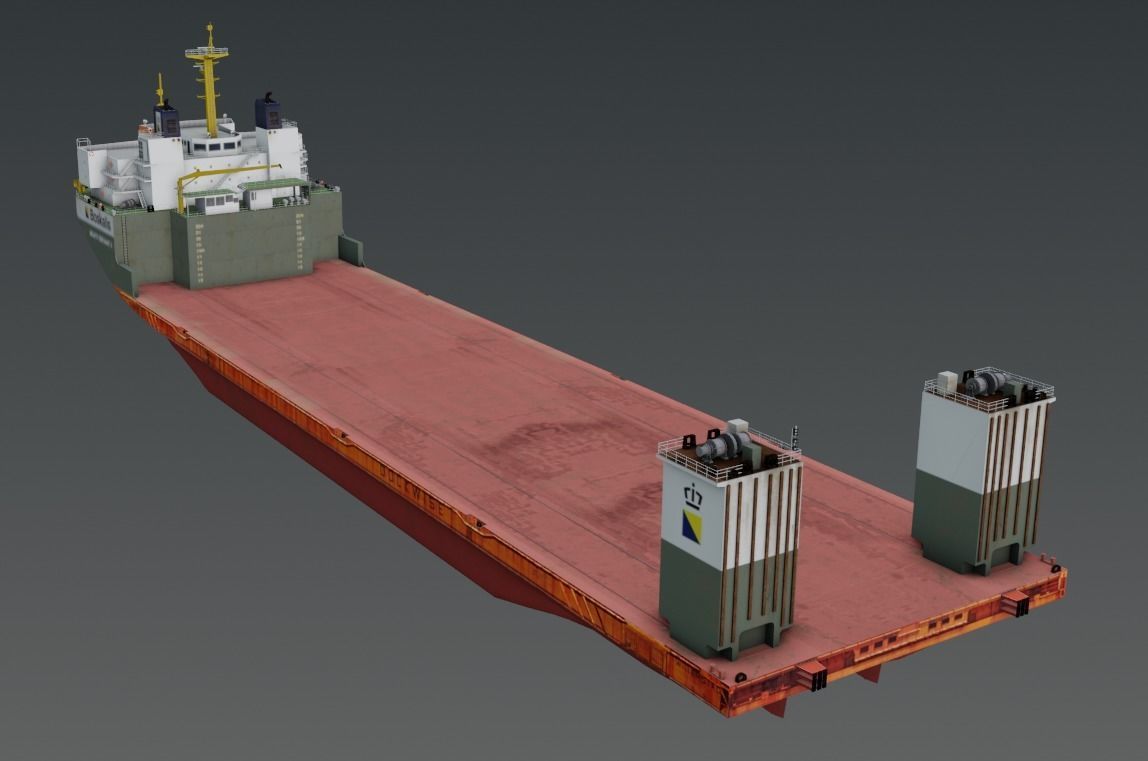 Mighty Servant Heavy Lift vessel 3d low-poly Low-poly 3D model_6