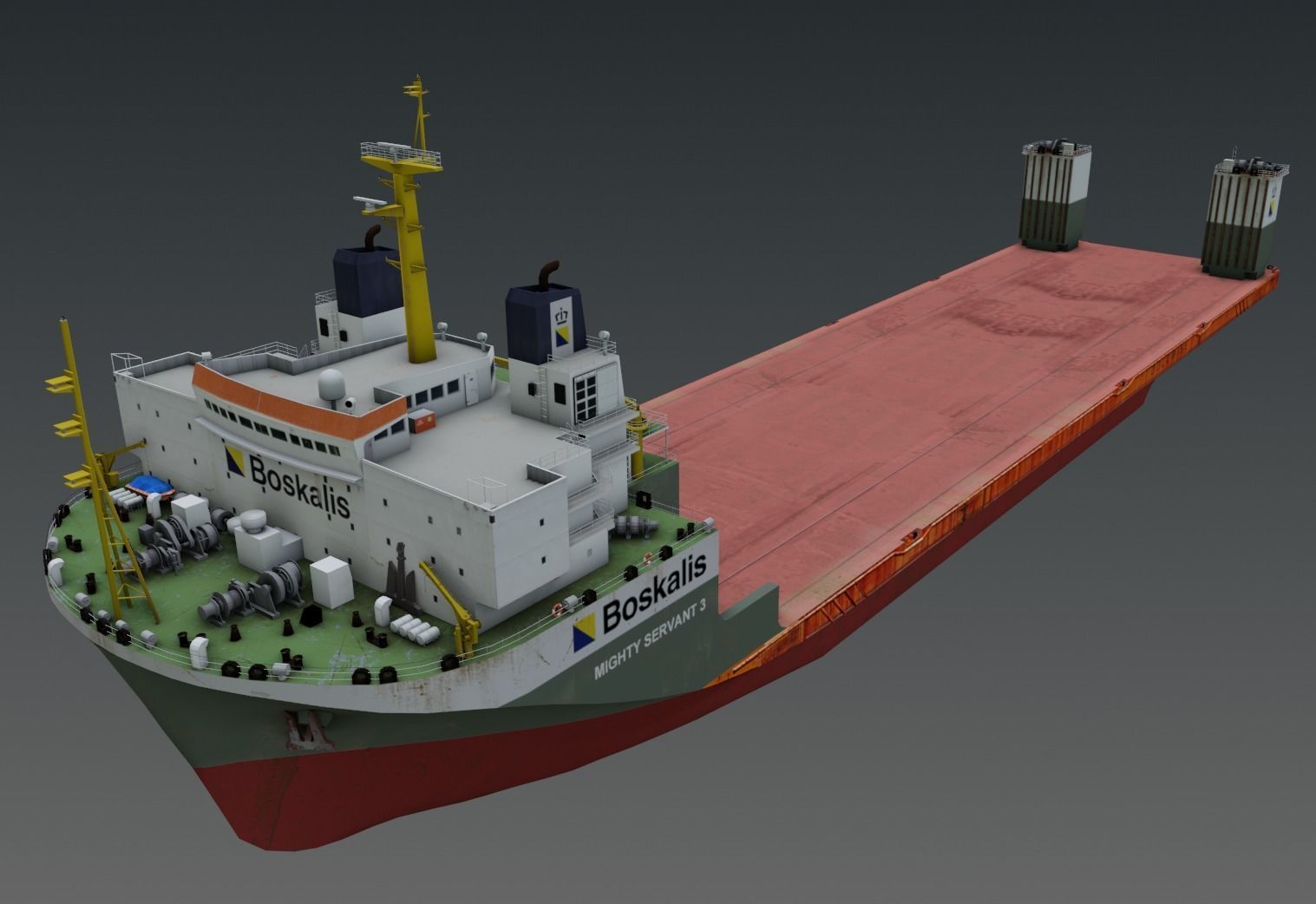 Mighty Servant Heavy Lift vessel 3d low-poly Low-poly 3D model_9