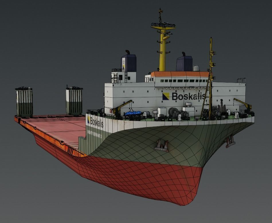 Mighty Servant Heavy Lift vessel 3d low-poly Low-poly 3D model_7
