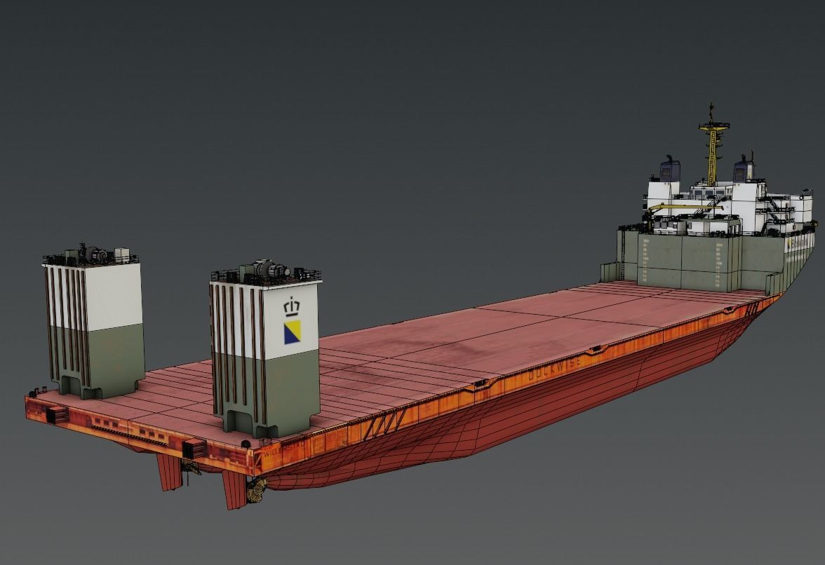 Mighty Servant Heavy Lift vessel 3d low-poly Low-poly 3D model_8