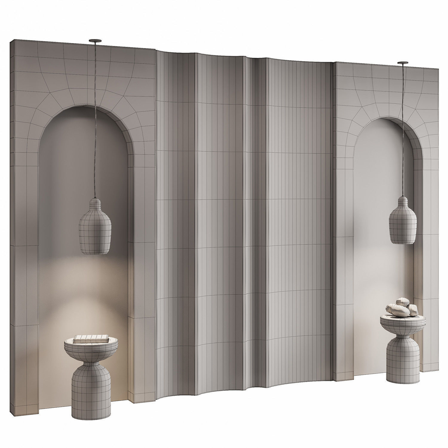 61 Wall Headboard Composition 3D model_7