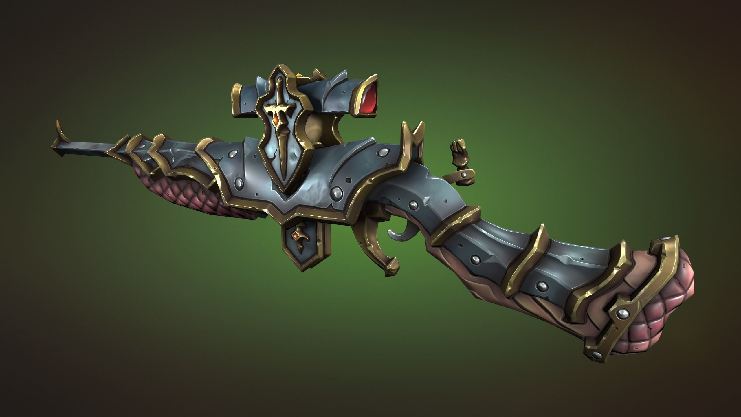 Knight sniper rifle Low-poly 3D model_11