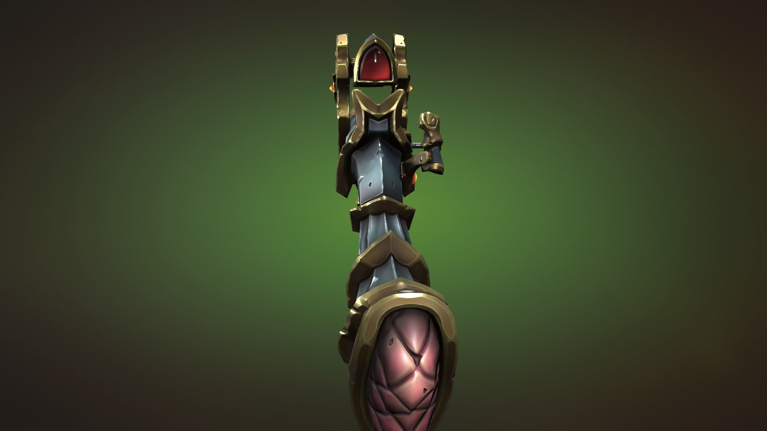 Knight sniper rifle Low-poly 3D model_12