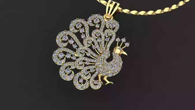 Pearl Peacock Necklace 3D print model