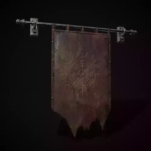 Leather Torn Banner Low-poly 3D model Leather Torn Banner Low-poly 3D model