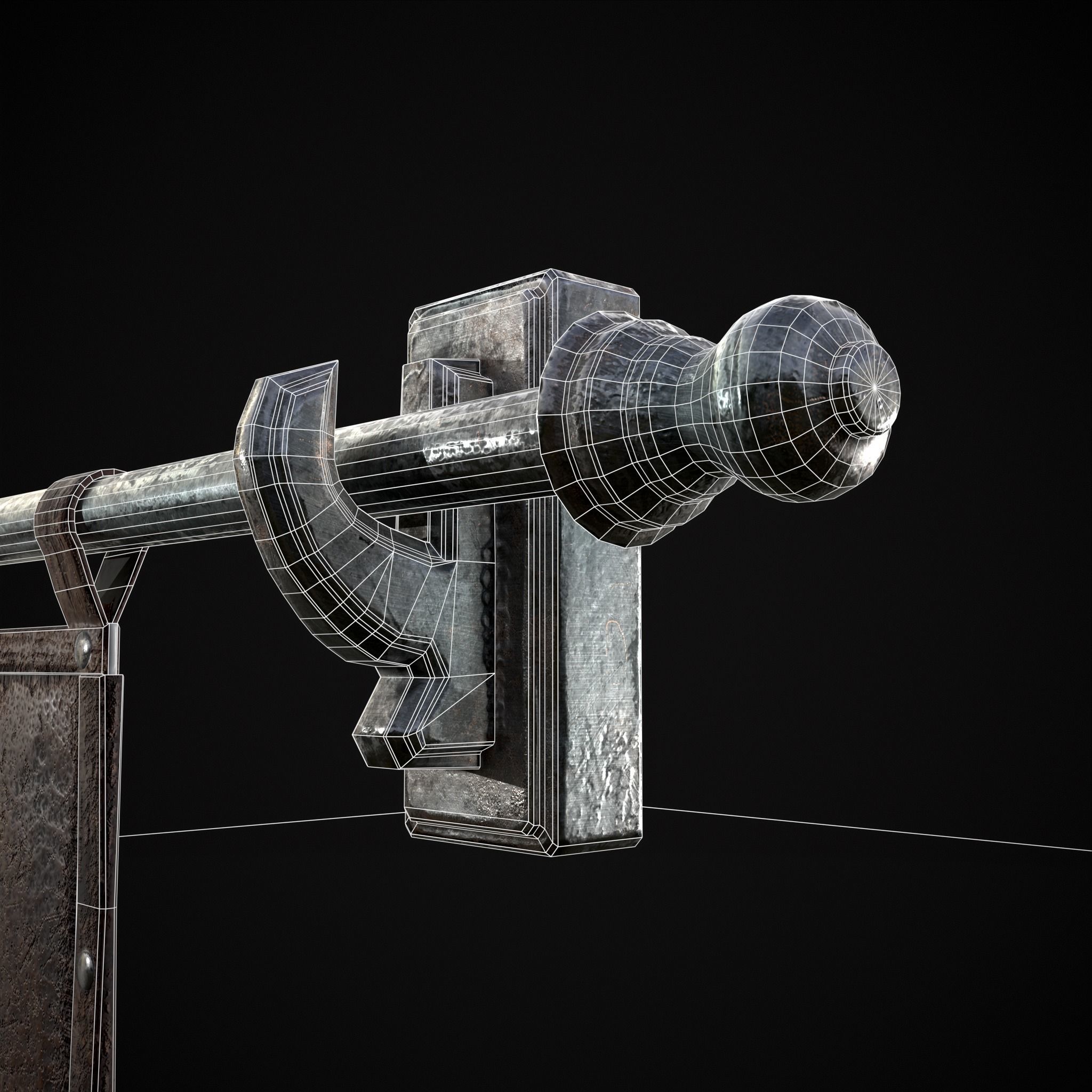 Leather Torn Banner Low-poly 3D model_14