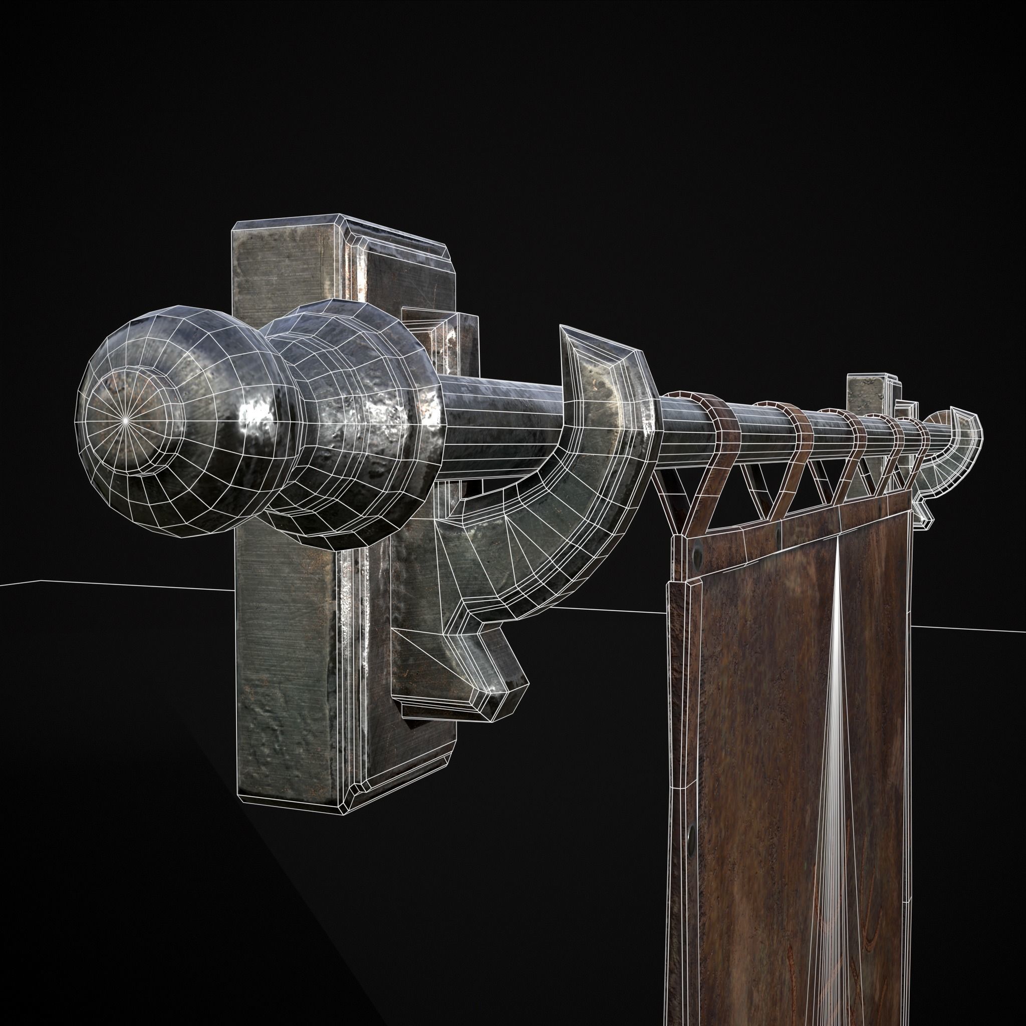 Leather Torn Banner Low-poly 3D model_16