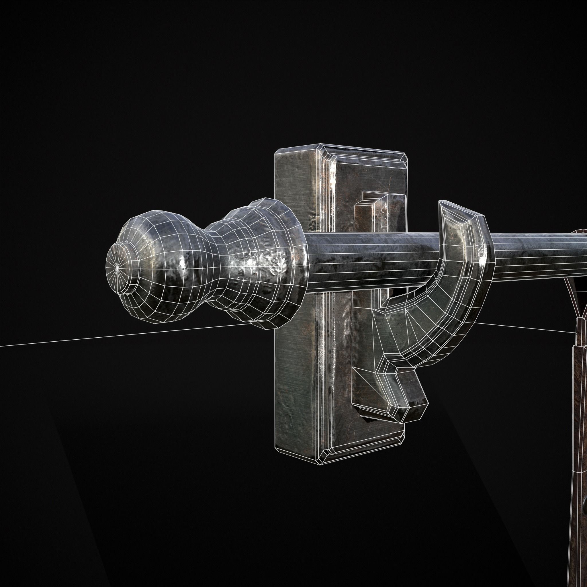 Leather Torn Banner Low-poly 3D model_10