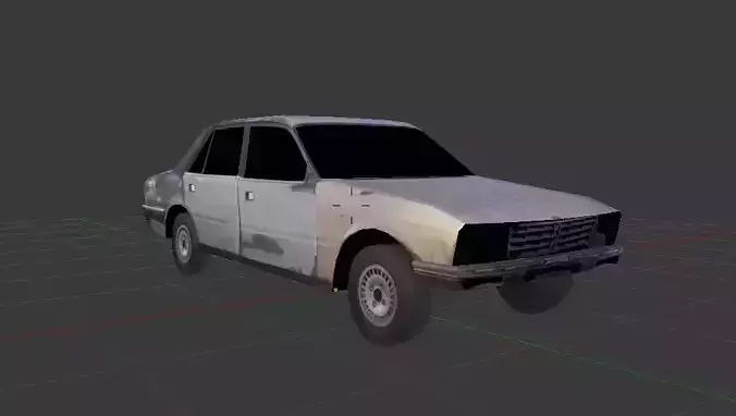 Lowpoly Old Peugeot Car Free low-poly 3D model