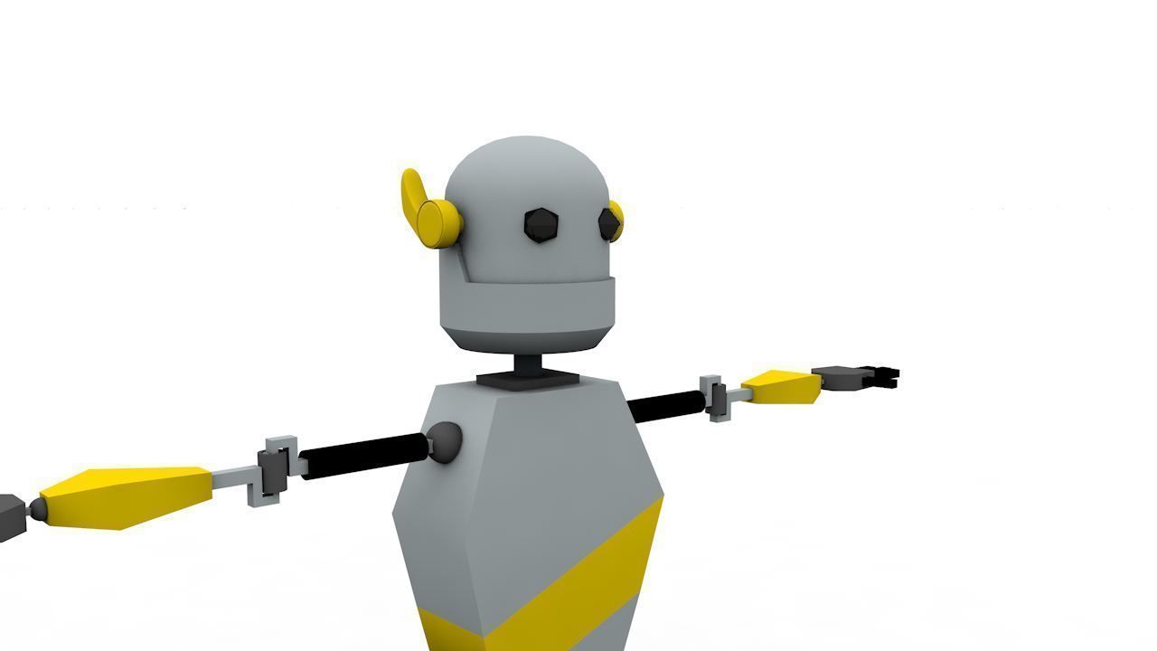 Robot Low-poly 3D model_1