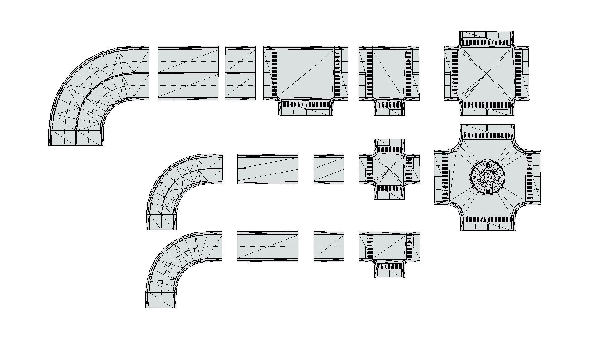 Bridge - Road Modules Low-poly 3D model_6