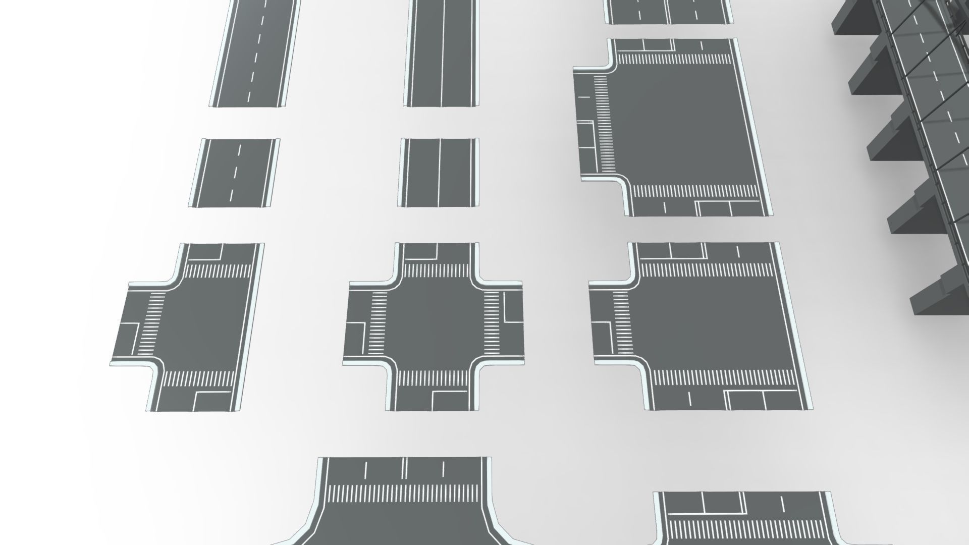 Bridge - Road Modules Low-poly 3D model_9