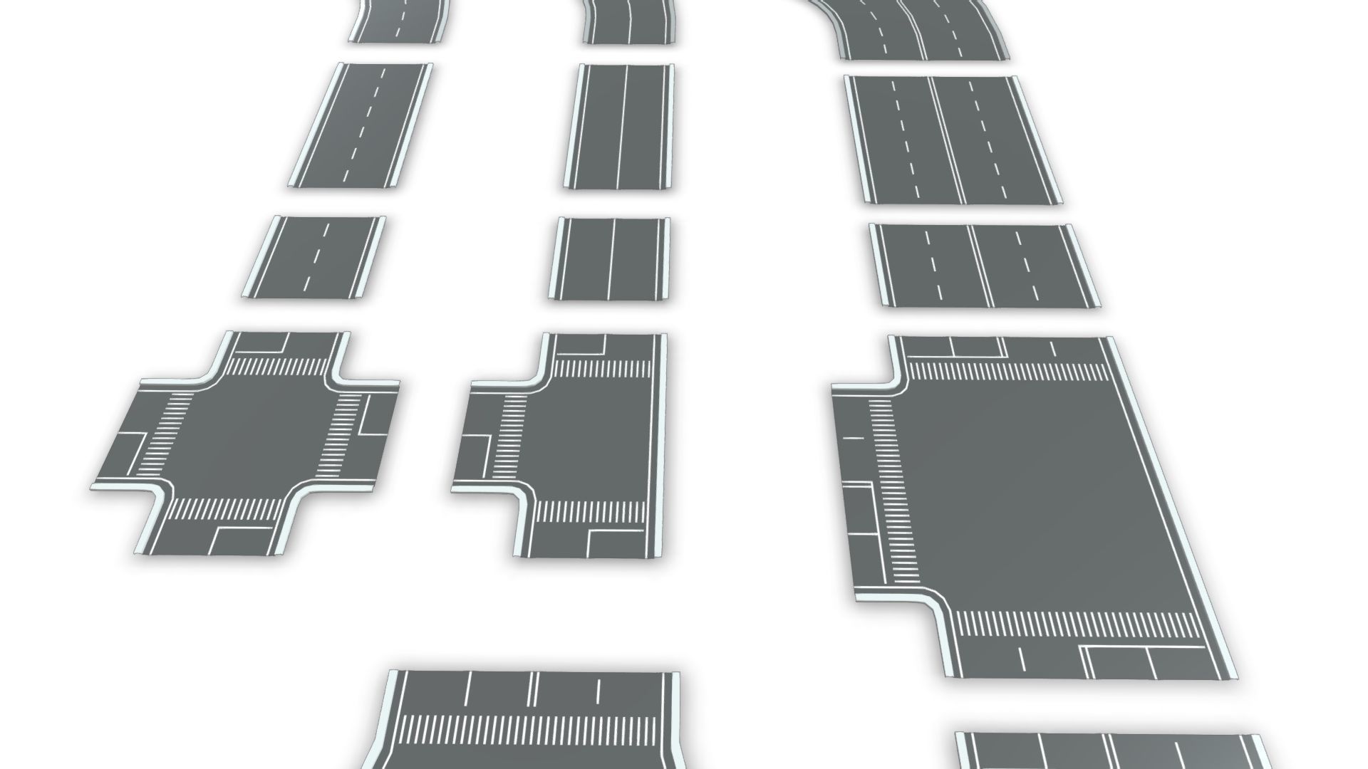 Bridge - Road Modules Low-poly 3D model_14