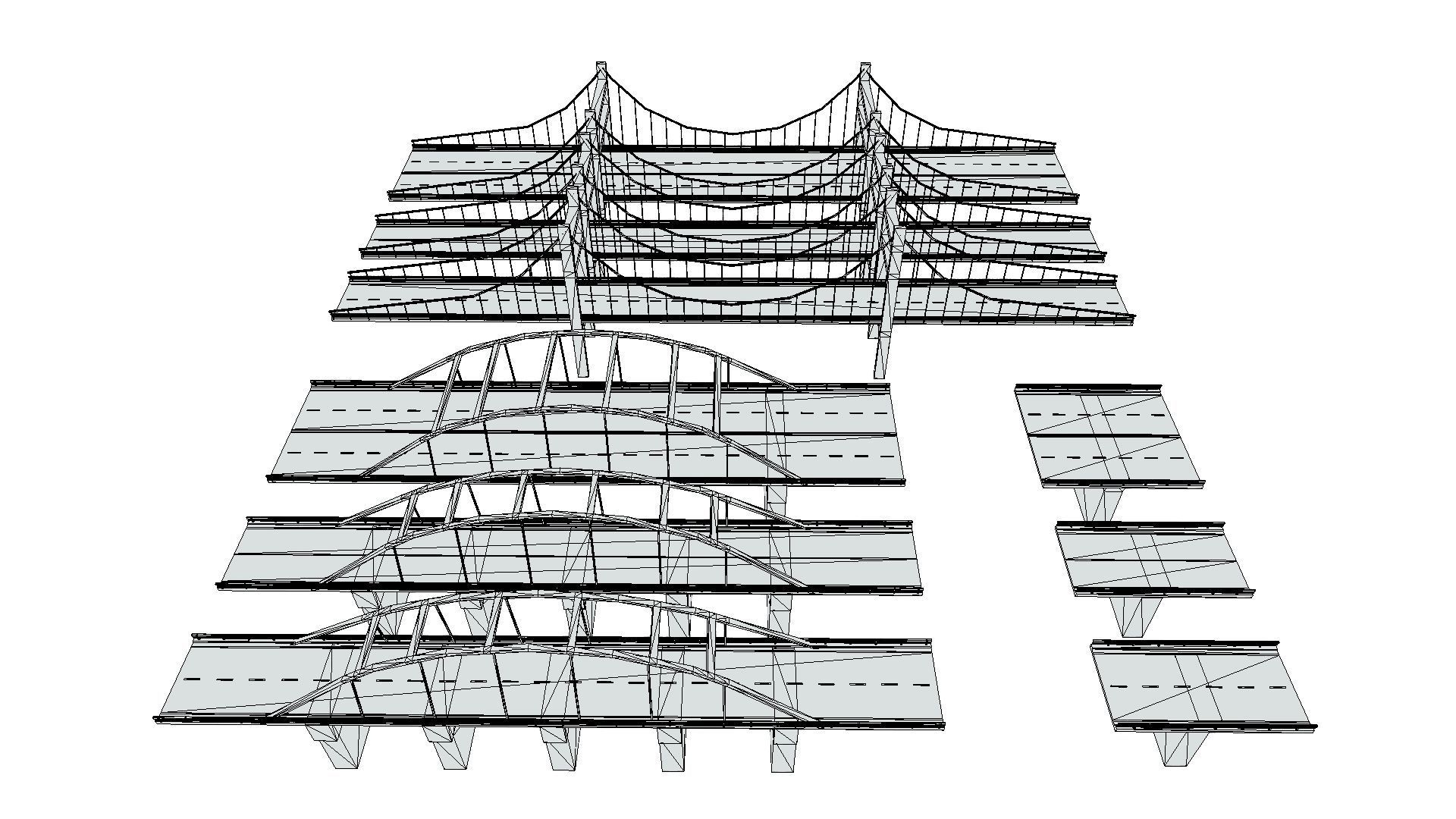 Bridge - Road Modules Low-poly 3D model_5