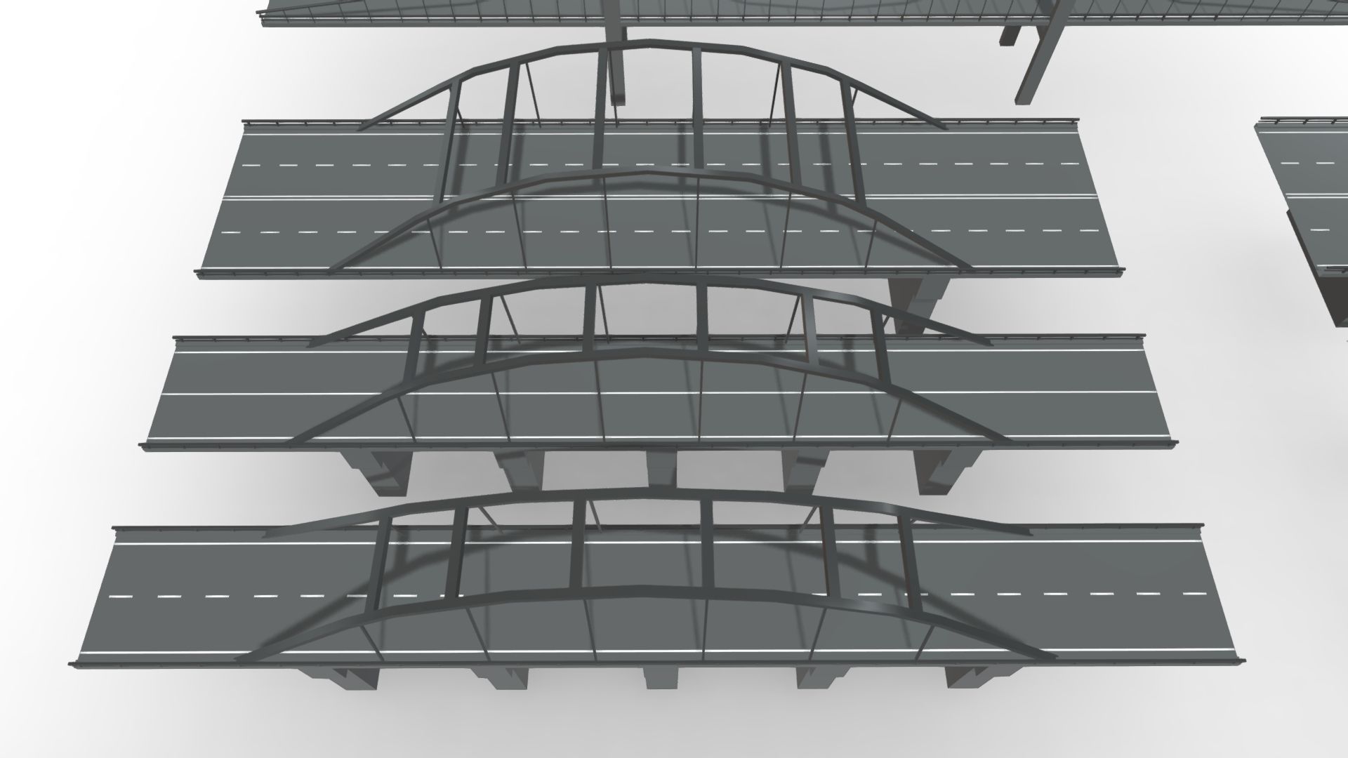 Bridge - Road Modules Low-poly 3D model_11