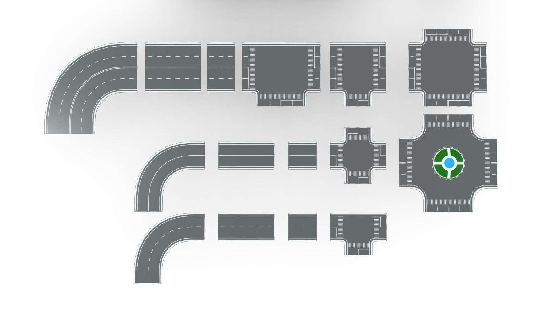 Bridge - Road Modules Low-poly 3D model_2