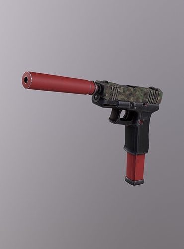 Glock 19 - Red whoods 3D model