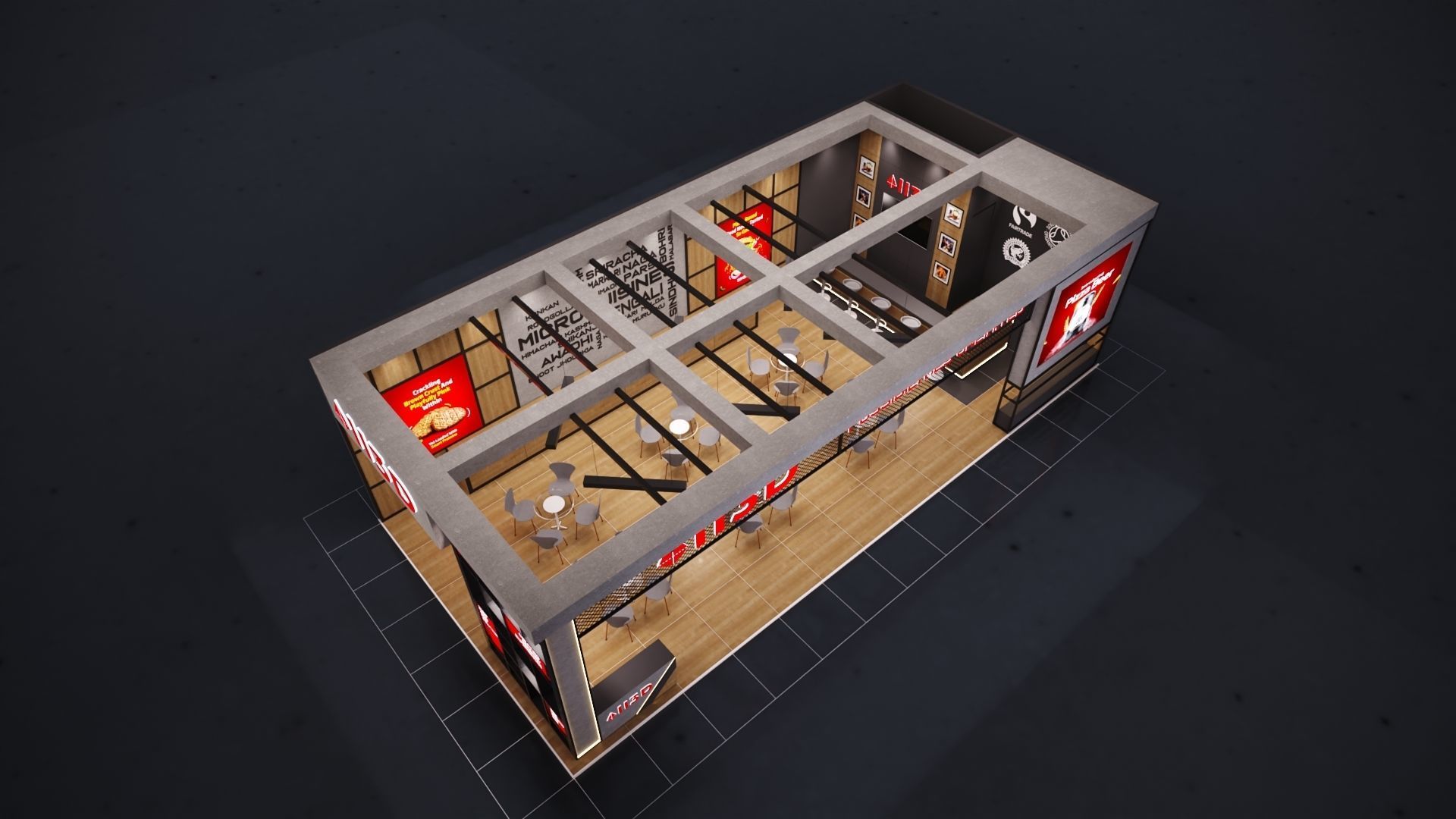 Exhibition Stand Stall 13 X 6 2 SIDE OPEN 3D model_12