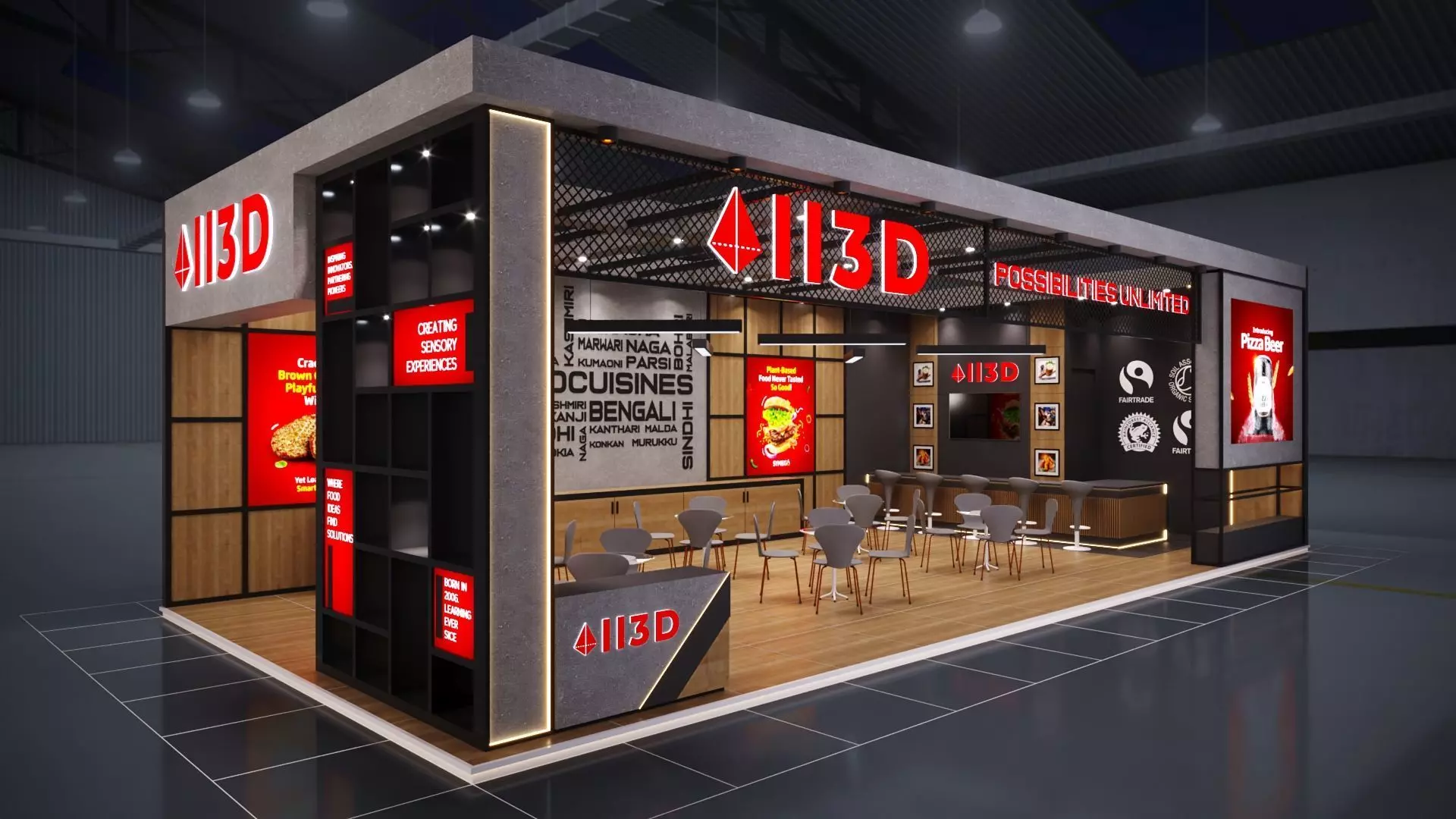 Exhibition Stand Stall 13 X 6 2 SIDE OPEN 3D model_0