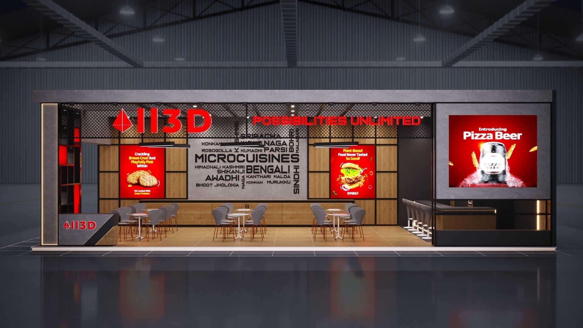 Exhibition Stand Stall 13 X 6 2 SIDE OPEN 3D model_1