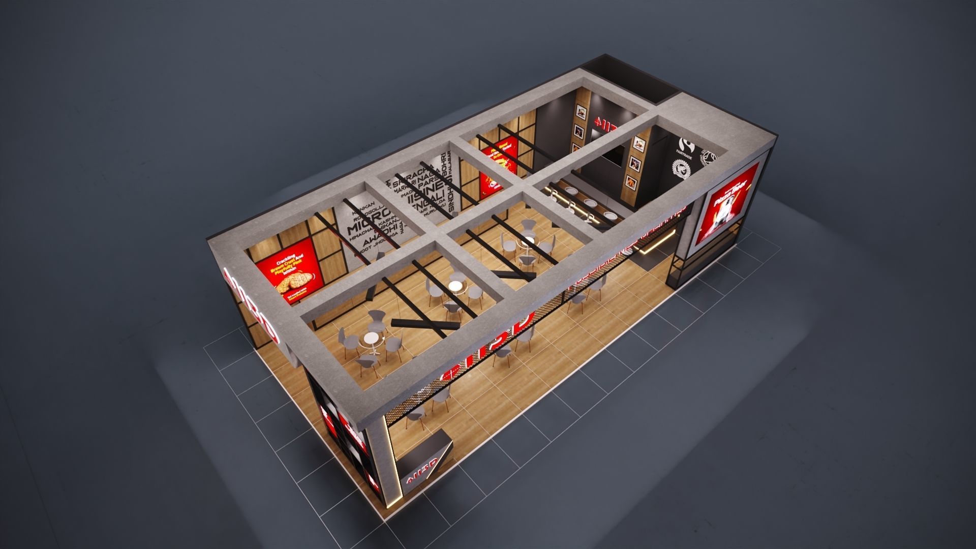 Exhibition Stand Stall 13 X 6 2 SIDE OPEN 3D model_6