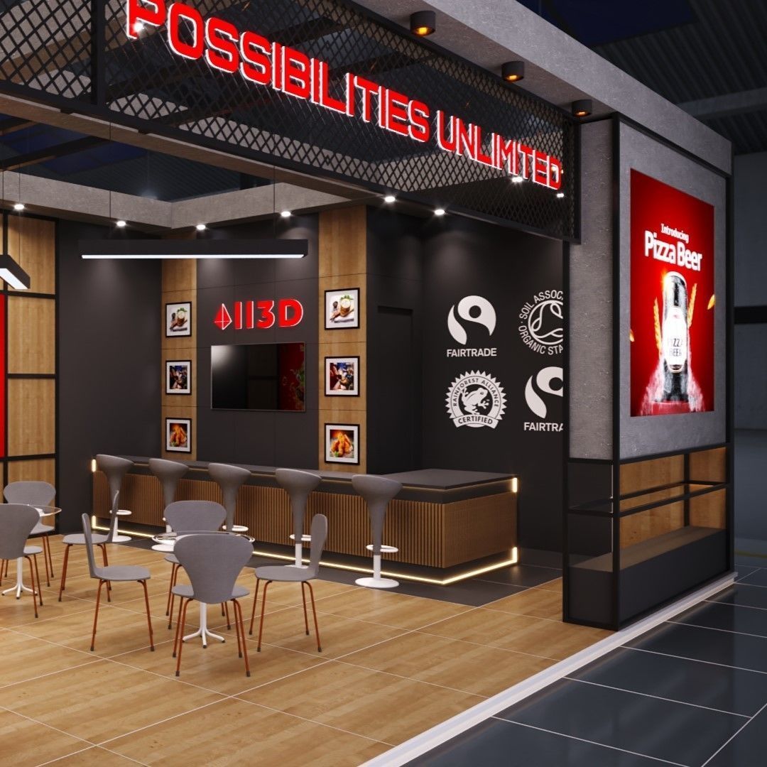 Exhibition Stand Stall 13 X 6 2 SIDE OPEN 3D model_11