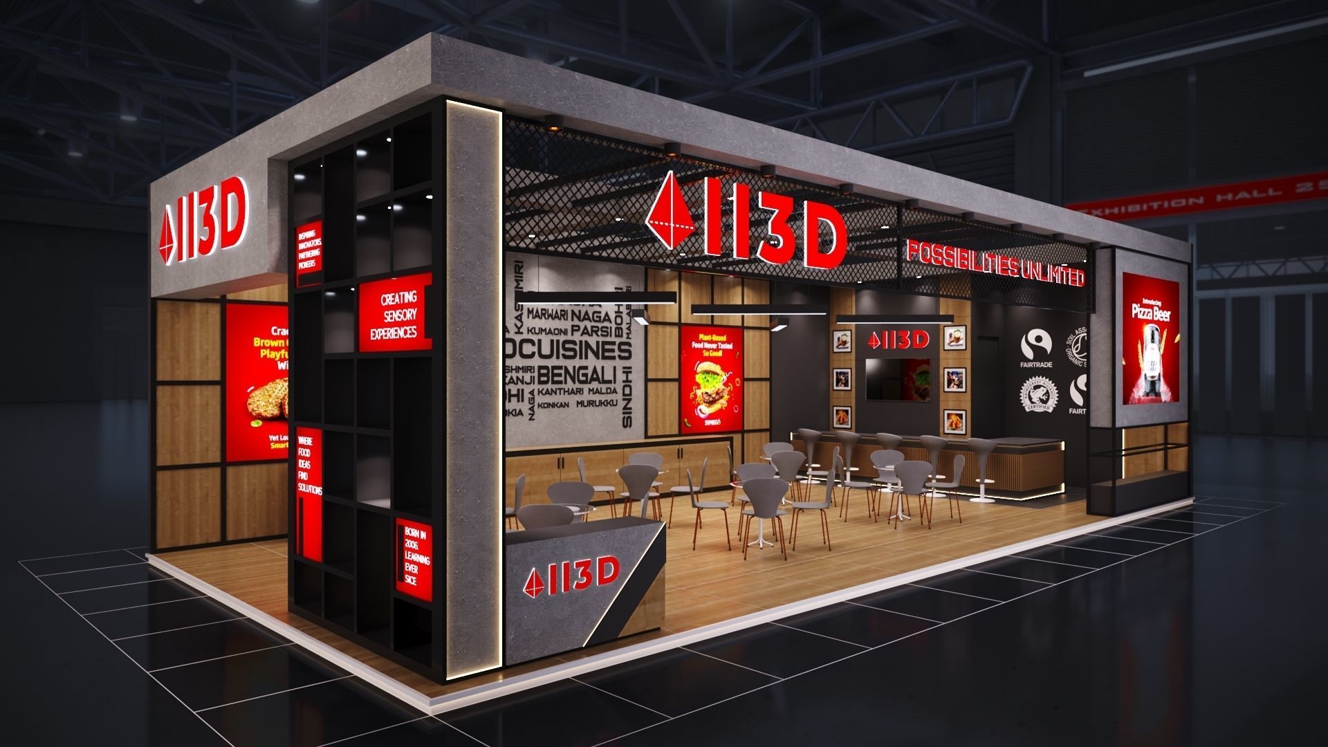 Exhibition Stand Stall 13 X 6 2 SIDE OPEN 3D model_10