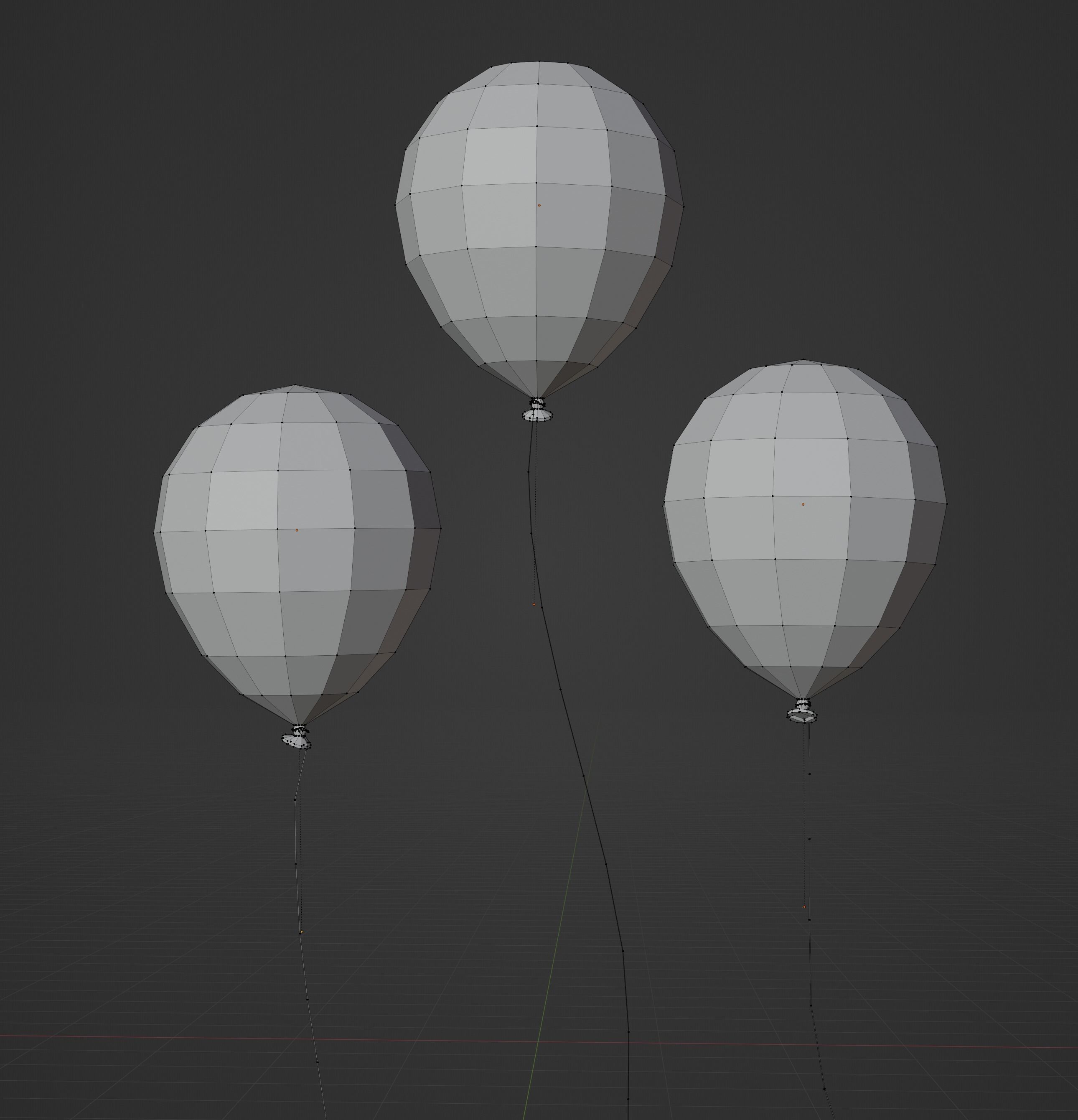 Balloon Low-poly High quality Model 3D model_2