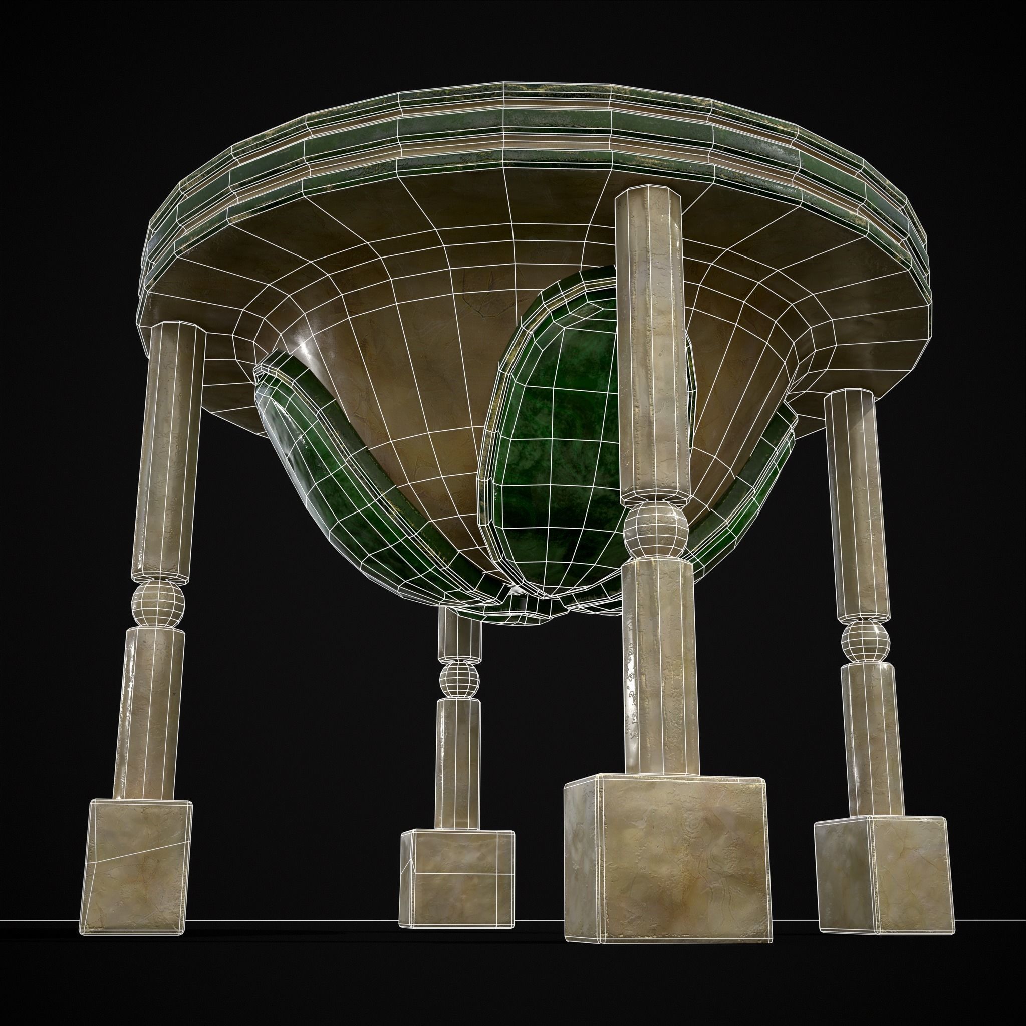 Marble Cauldron Low-poly 3D model_13