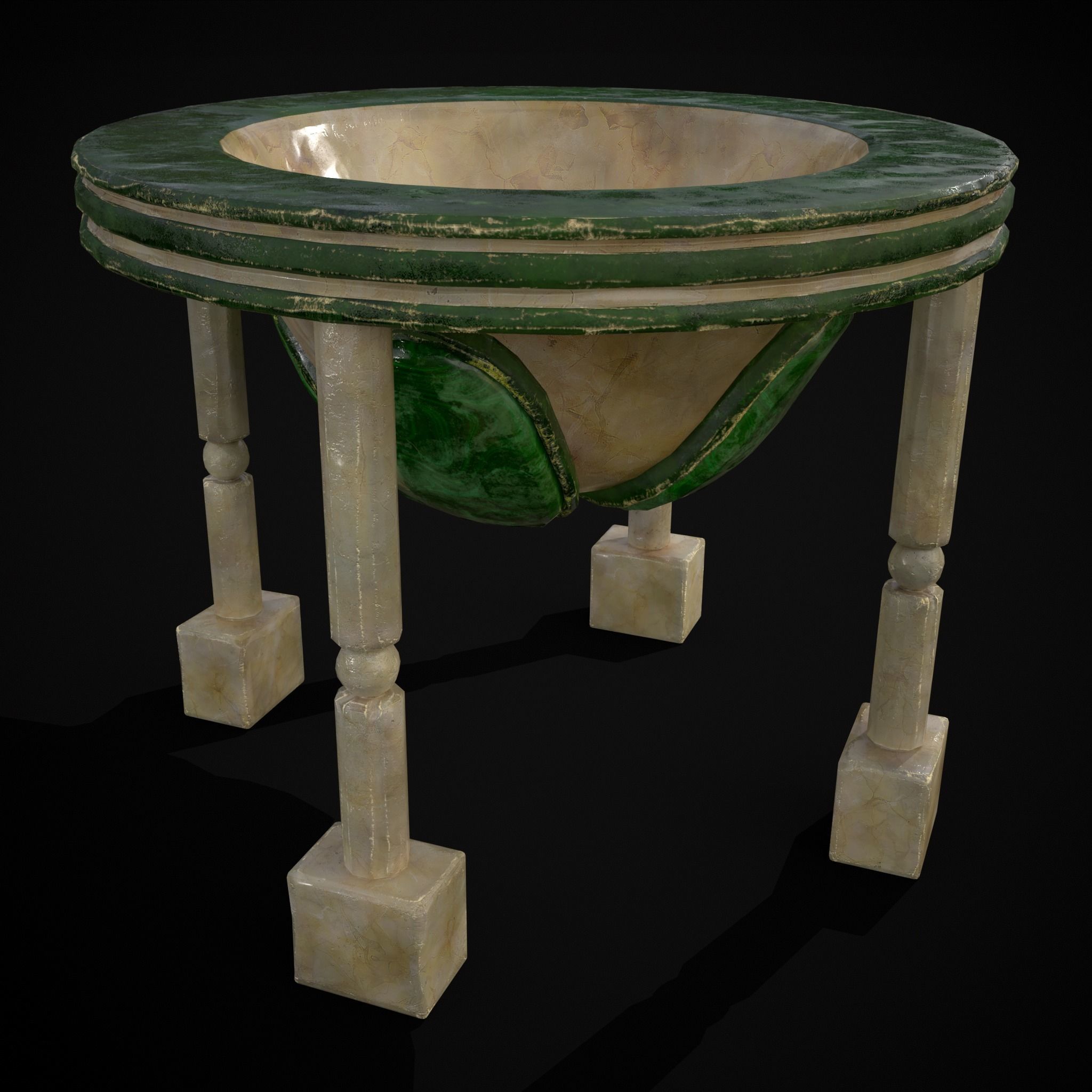 Marble Cauldron Low-poly 3D model_18