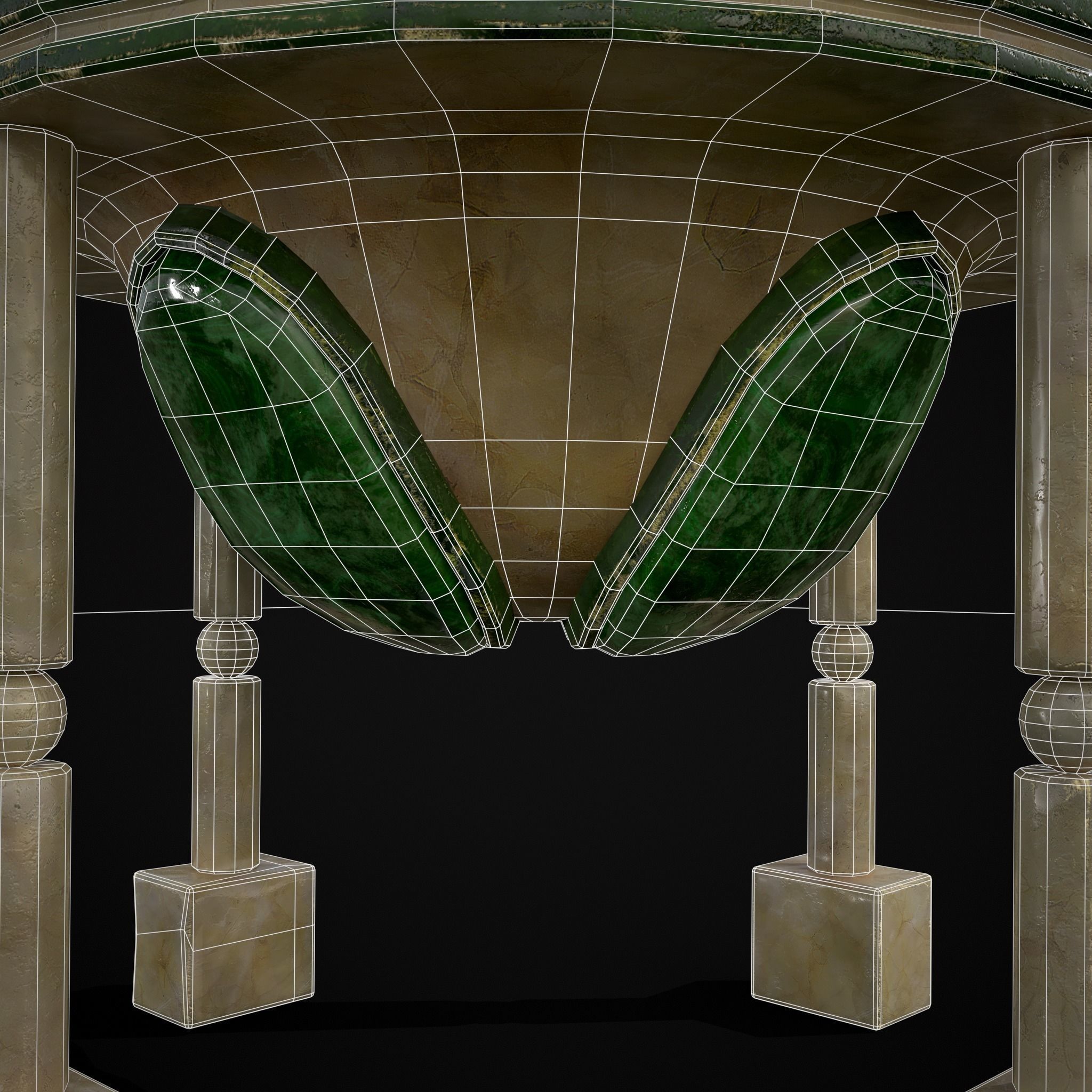 Marble Cauldron Low-poly 3D model_17