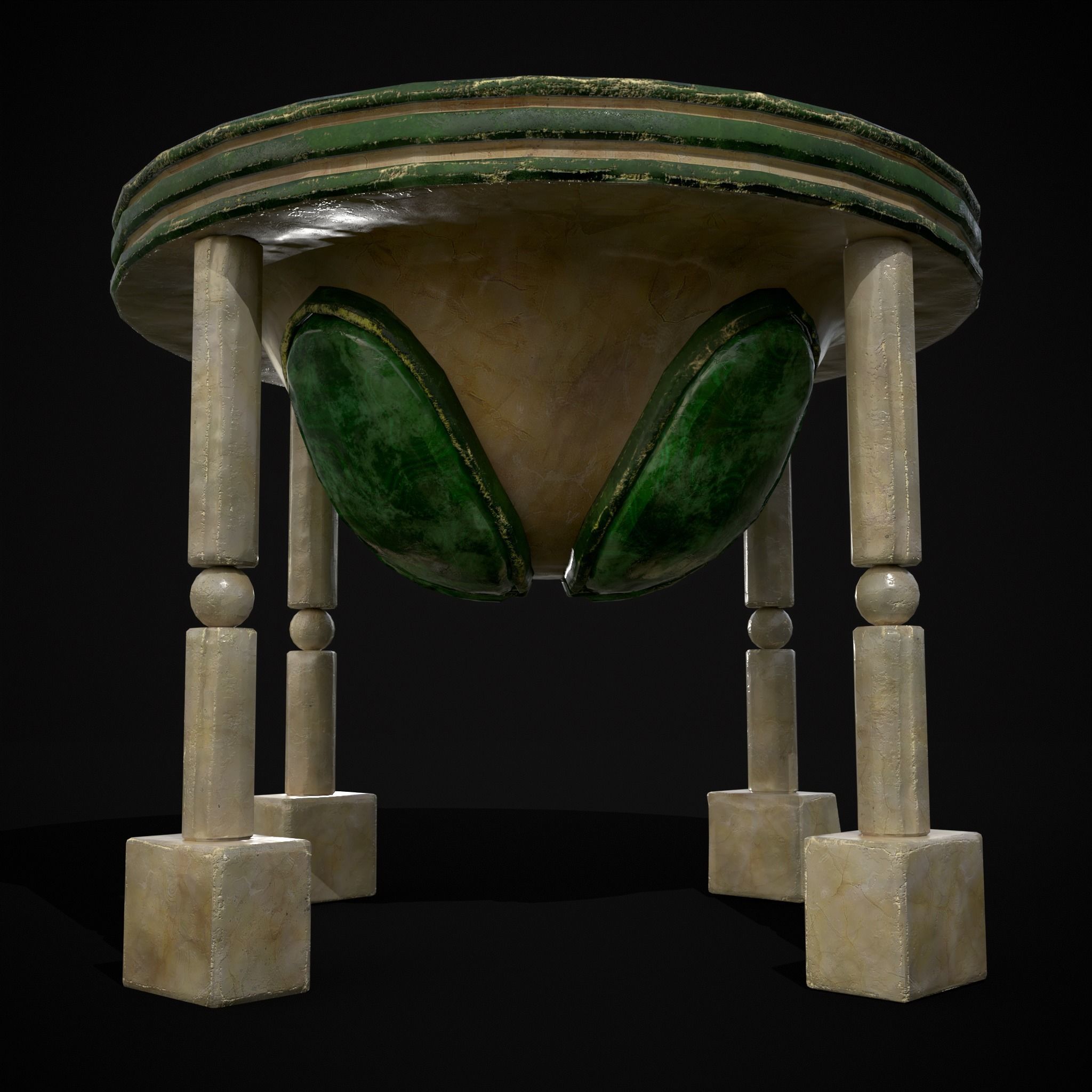 Marble Cauldron Low-poly 3D model_4
