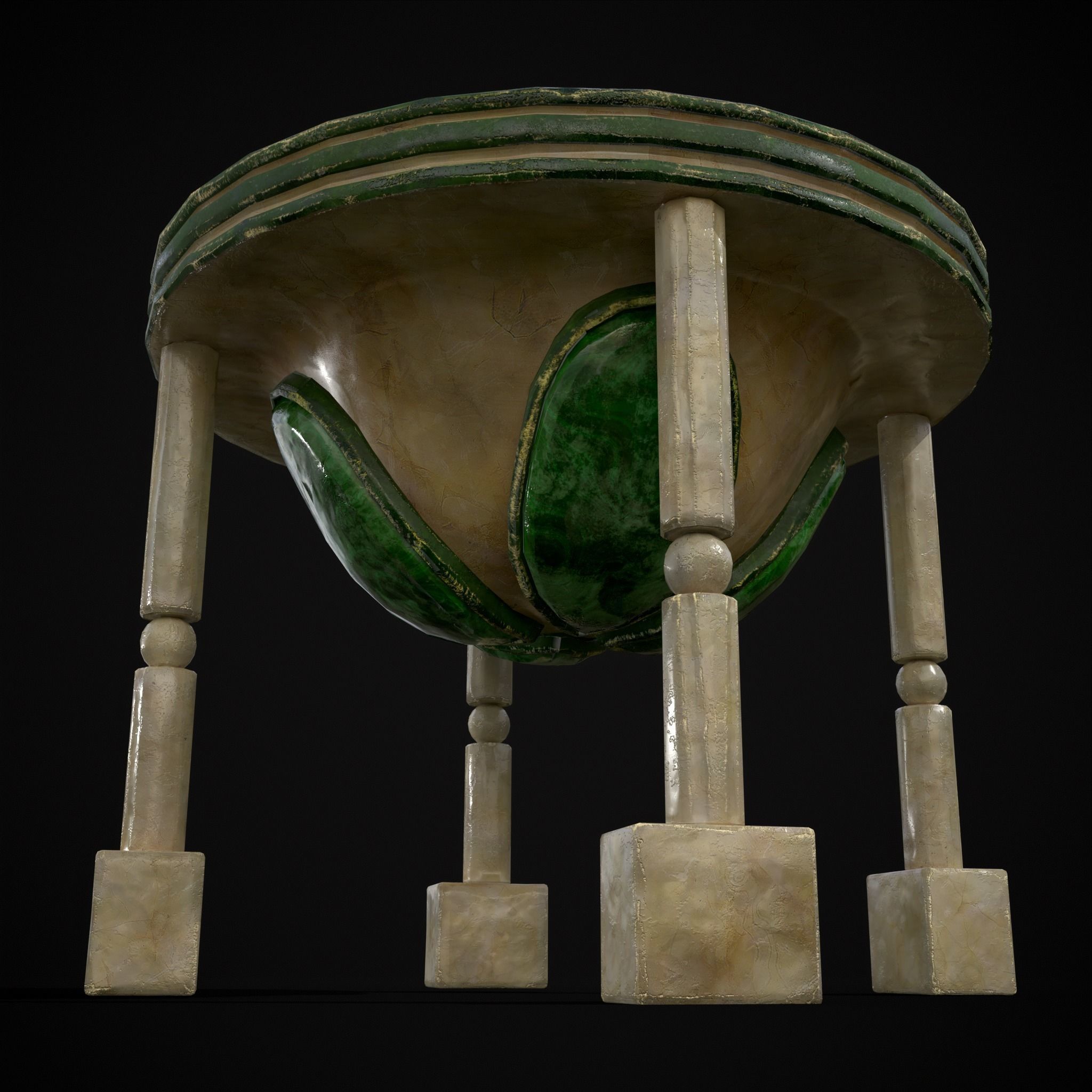 Marble Cauldron Low-poly 3D model_12