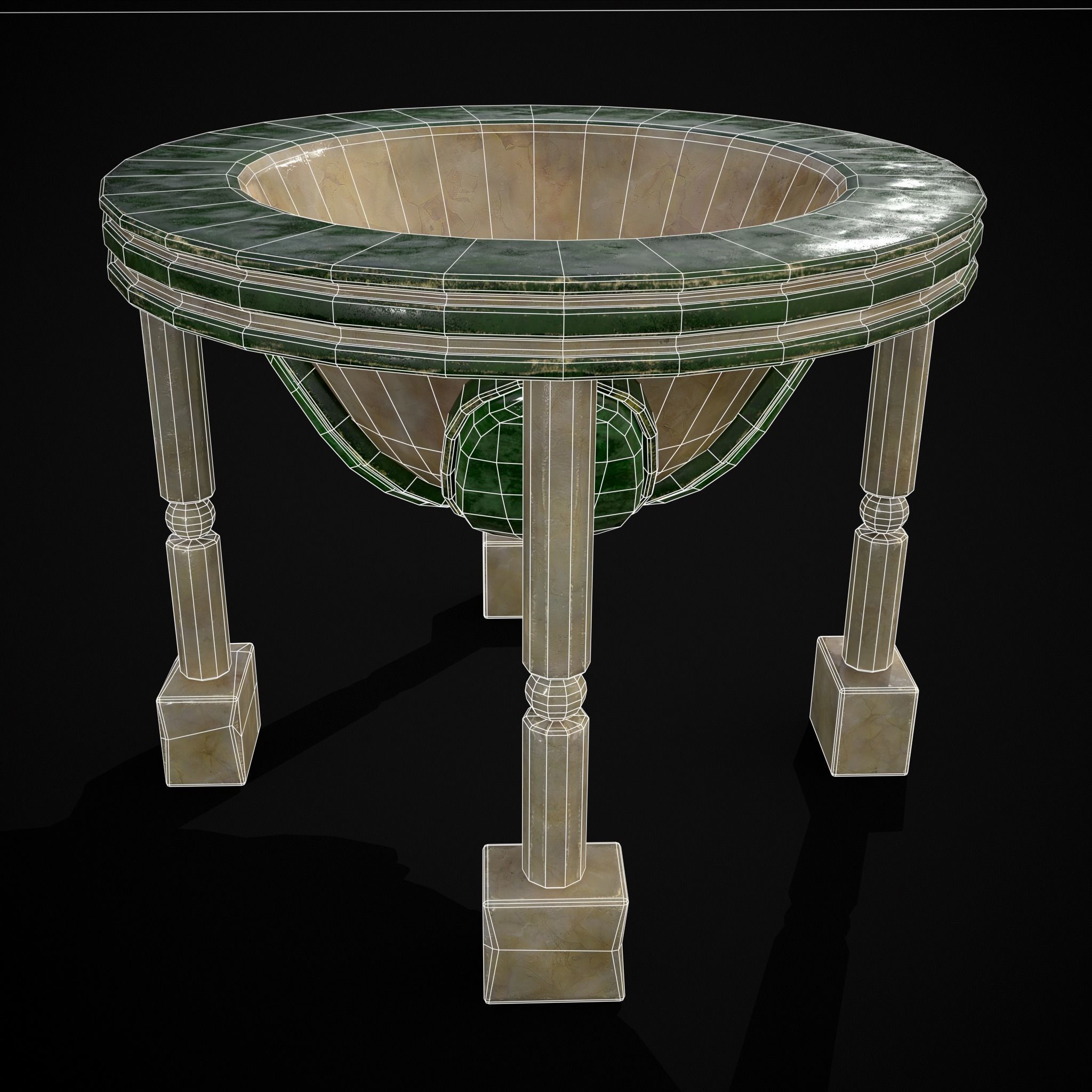 Marble Cauldron Low-poly 3D model_15